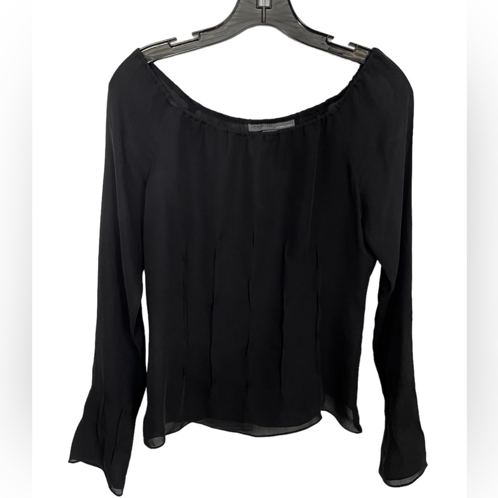 BLACK SILK BLOUSE BY TEENFLO